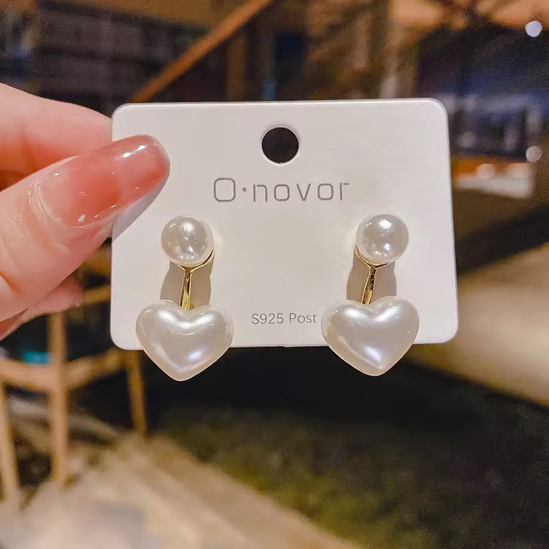 Heart Pearl Earrings