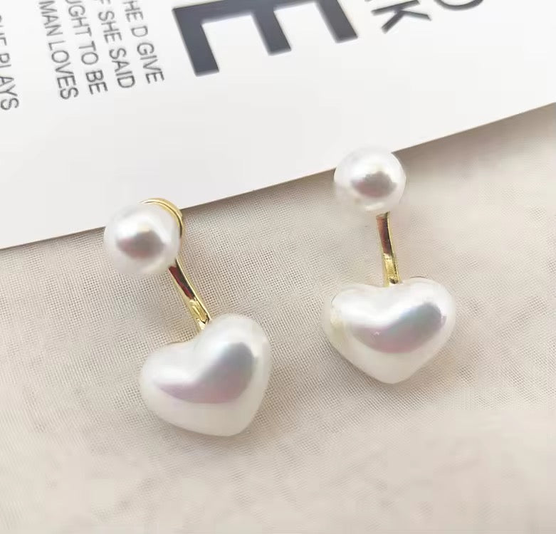 Heart Pearl Earrings