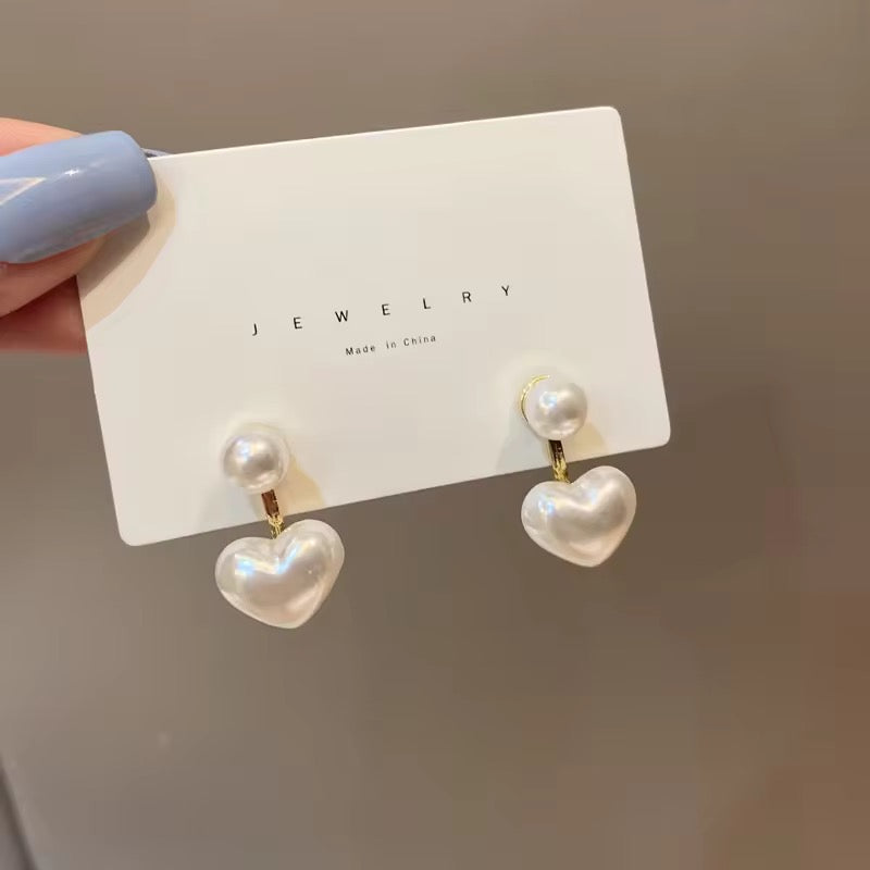 Heart Pearl Earrings