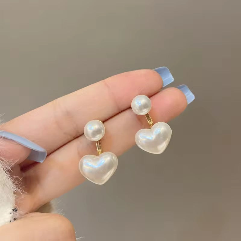 Heart Pearl Earrings