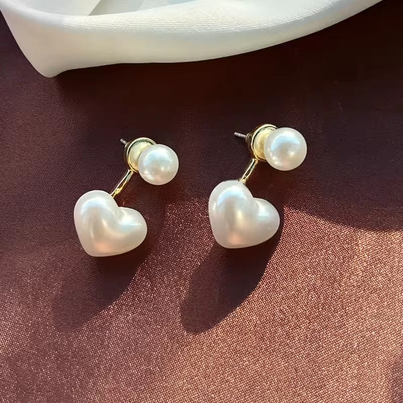 Heart Pearl Earrings