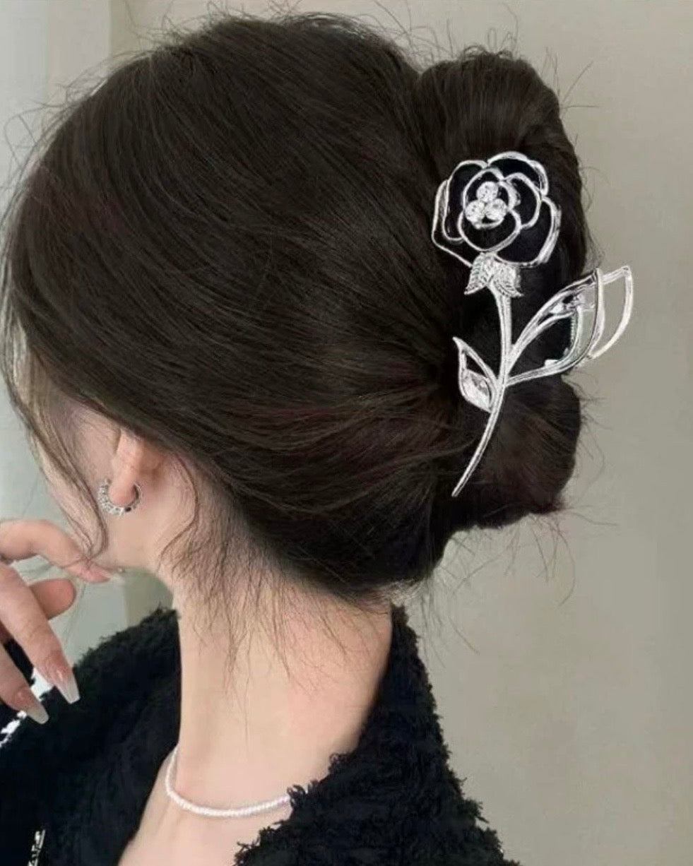 Rose Stone Claw Clips
