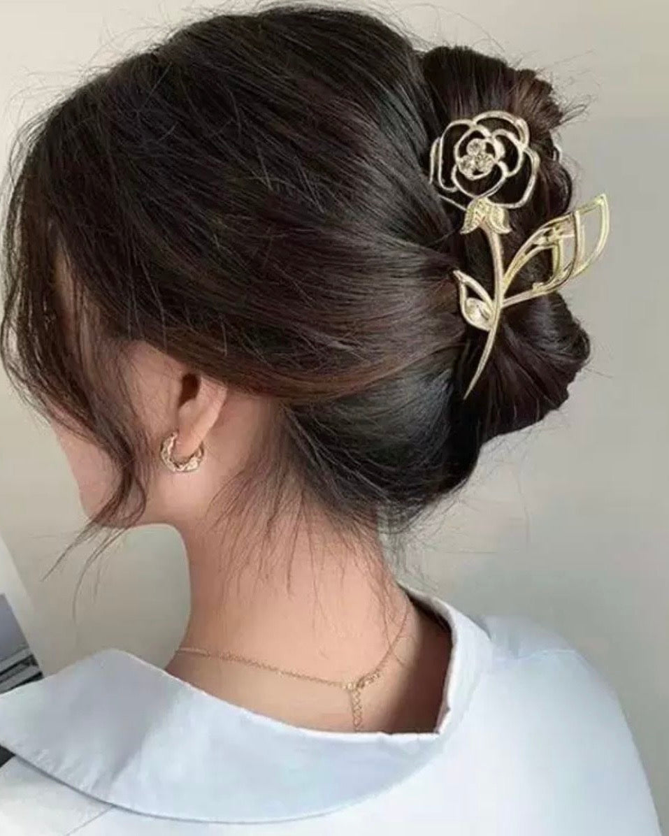 Rose Stone Claw Clips