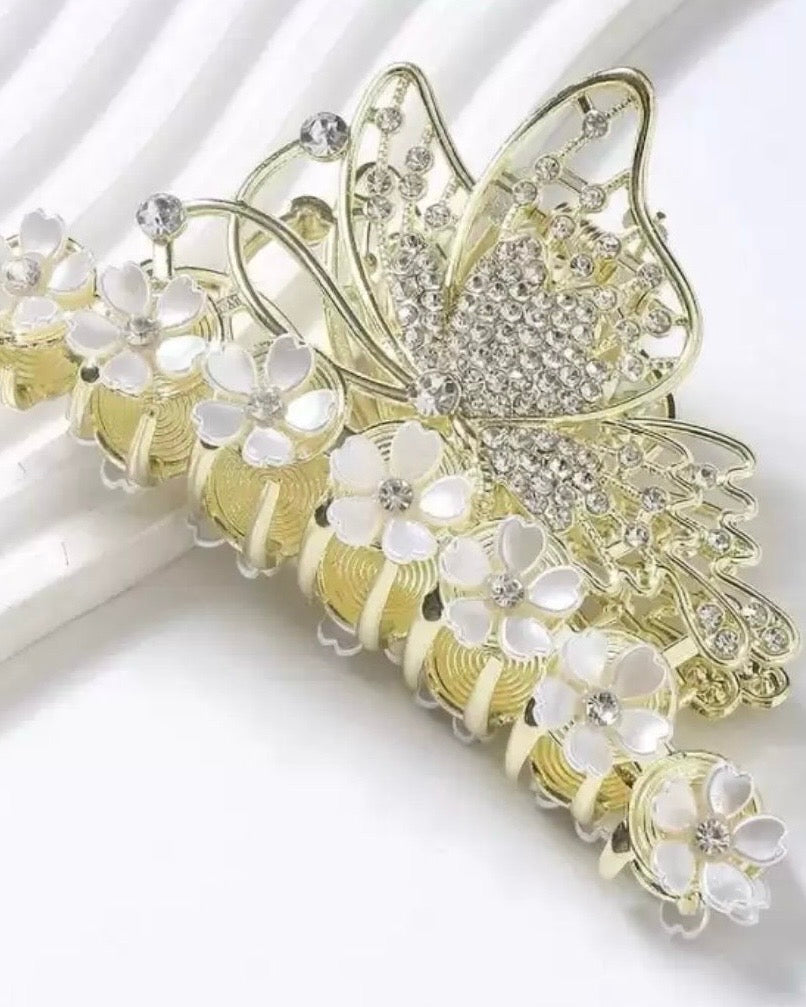 Blooming Butterfly Stone-Studded Clutcher