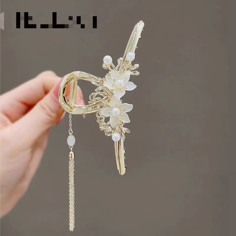 White Crystal Hair Claw Clip