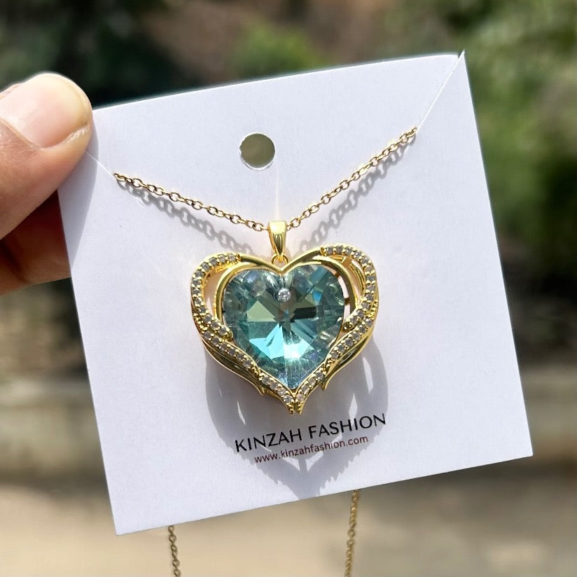 Aqua Heart Stainless Steel Necklace