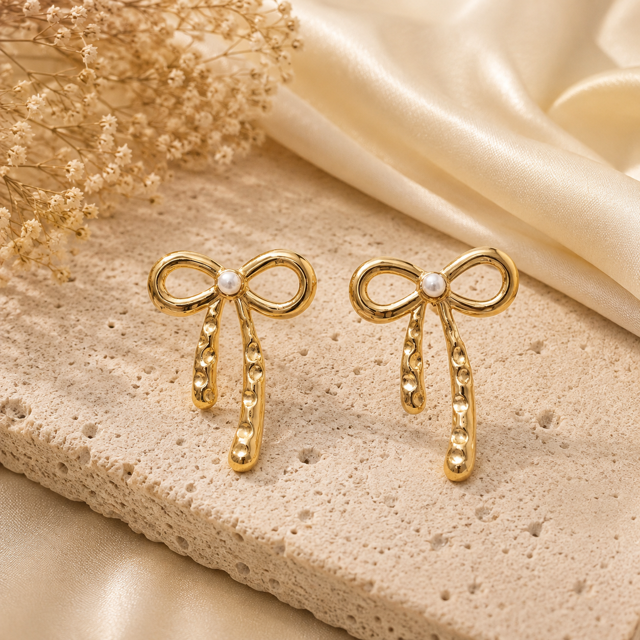 Pearly Bow Earrings
