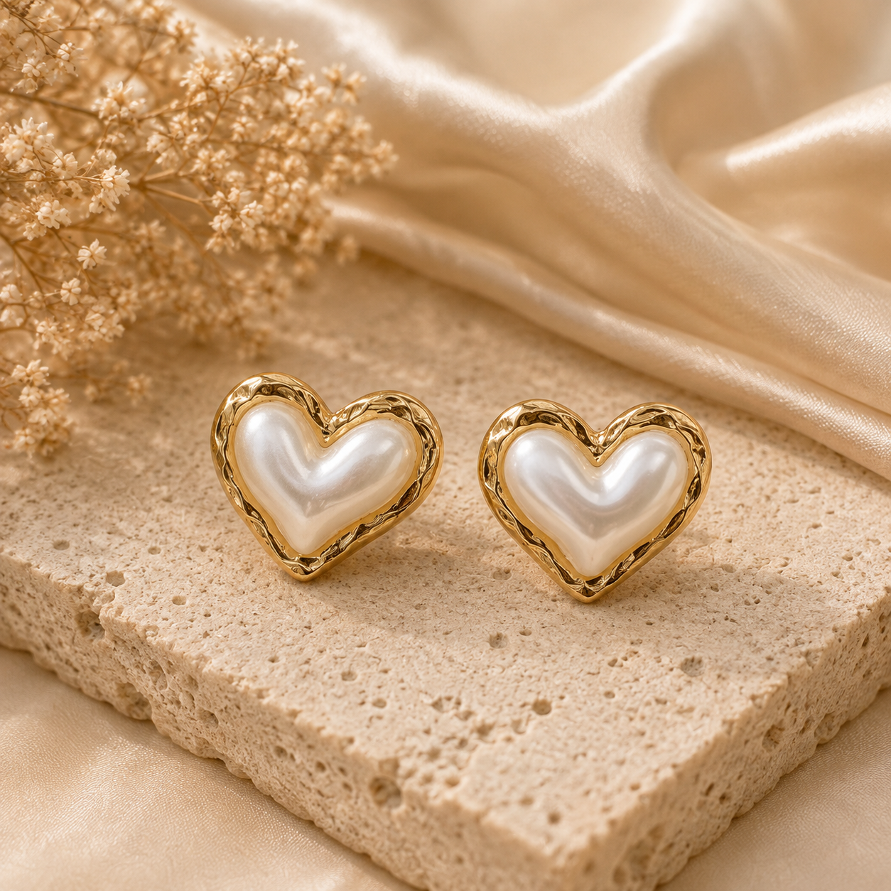 My Pearl Heart Earrings