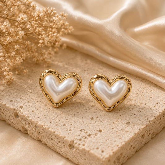 My Pearl Heart Earrings