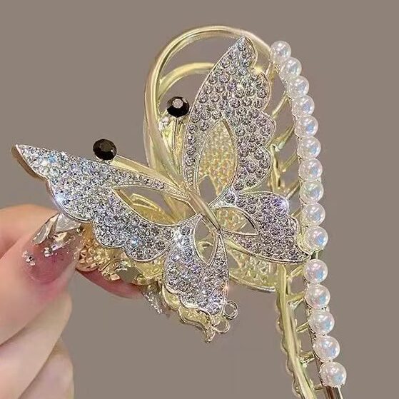 Crystal Butterfly Claw Clip