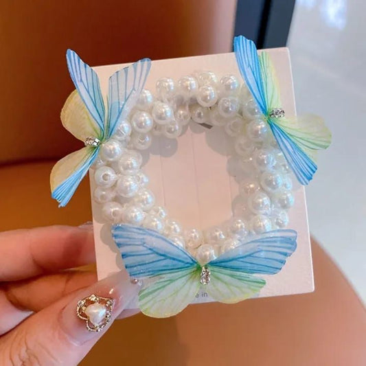 Butterfly Pearl Hairties