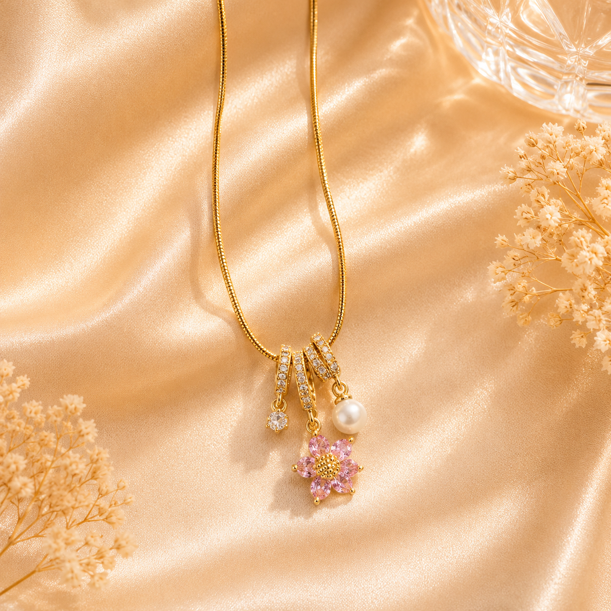 Floral Glow Necklace - Anti Tarnish