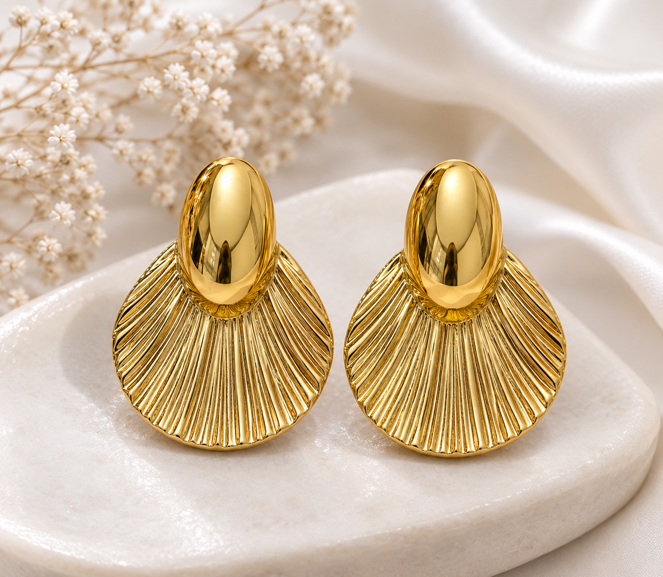 Golden Ray Statement Earrings