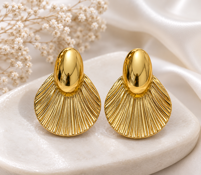 Golden Ray Statement Earrings