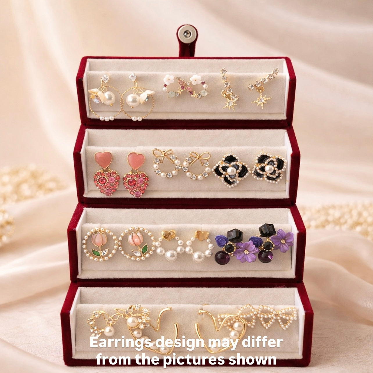 Set of 12 Korean Earrings with Jewellery Box