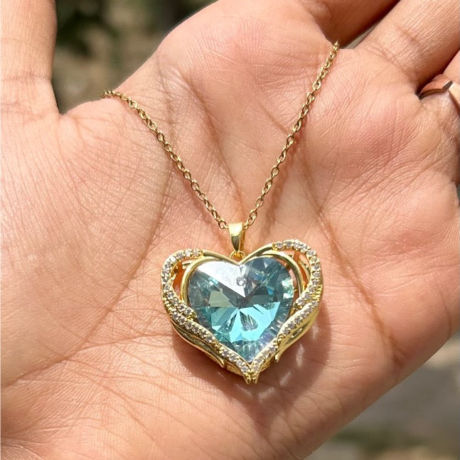 Aqua Heart Stainless Steel Necklace