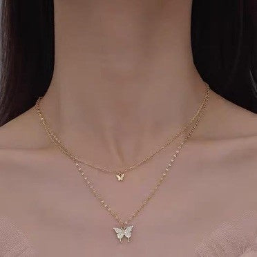 Layered Butterfly Necklace