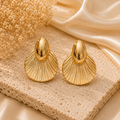 Golden Ray Statement Earrings