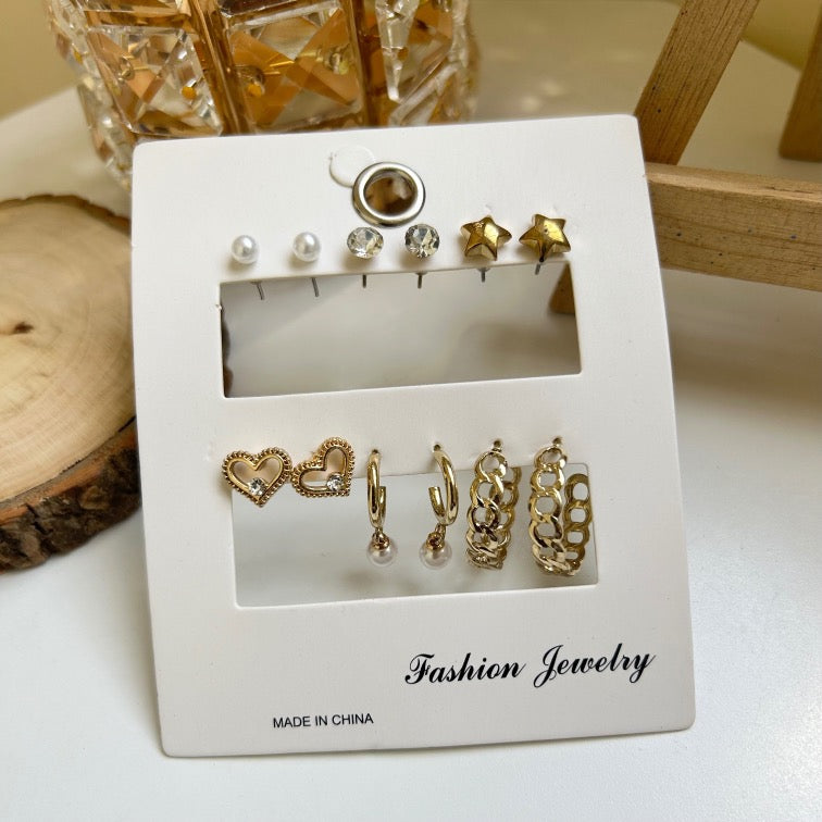 Golden Pearl Earrings Combo