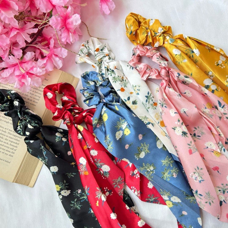 Floral Scarf Scrunchie