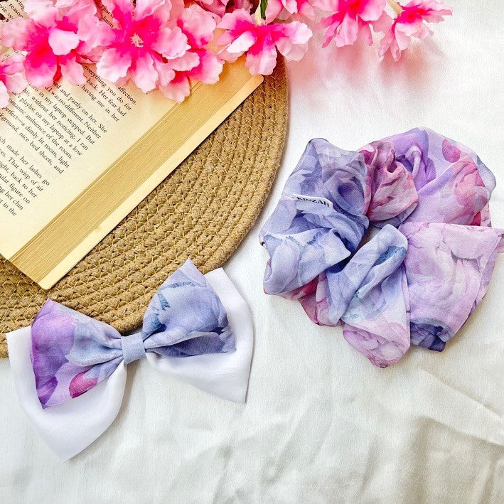 Lilac Hair Bow & Scrunchie