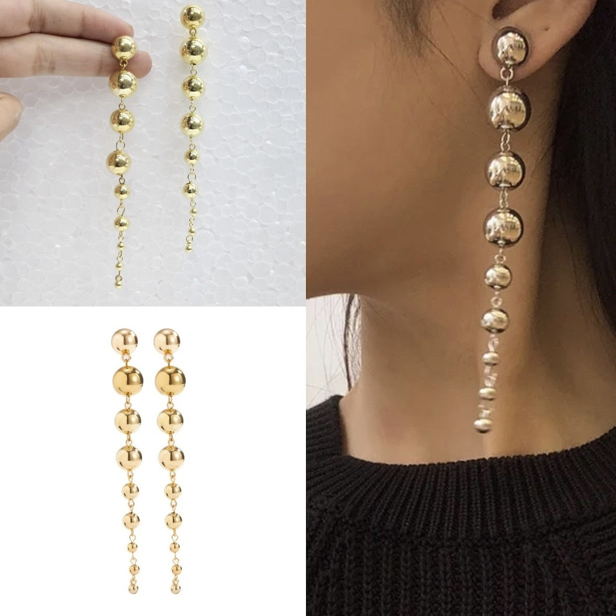 Golden Ball Drop Earrings