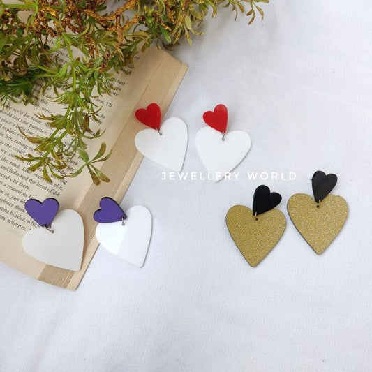 Hearts Acrylic Earrings