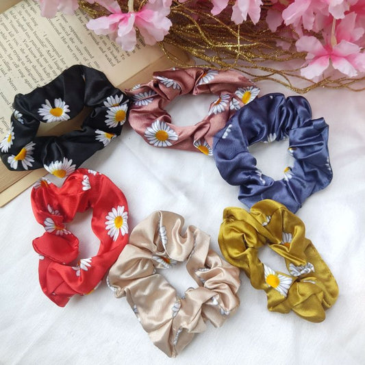 Daisy Satin Scrunchie