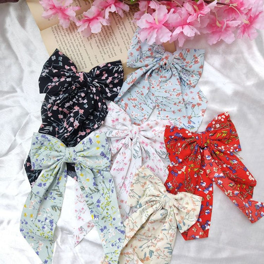 Floral Hair Bow Rubber