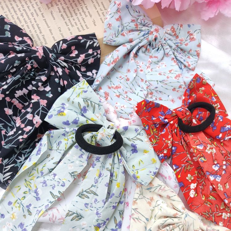 Floral Hair Bow Rubber