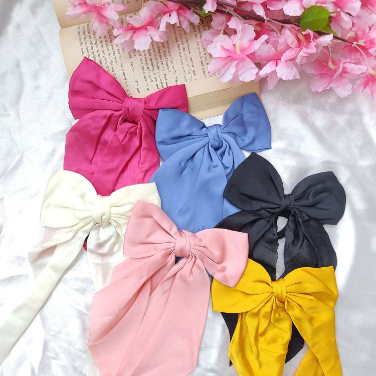 Satin Hair Bow Rubber