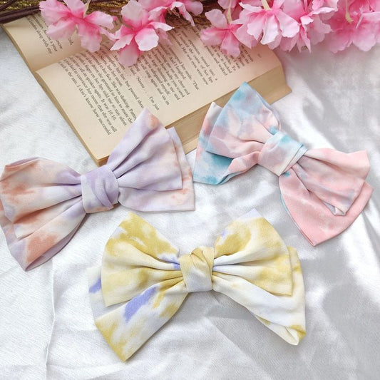 Tie Dye Hair Bow Clip