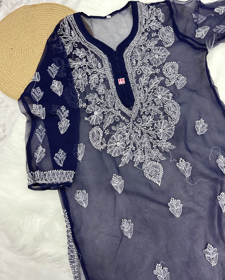 Georgette Chikankari Kurti