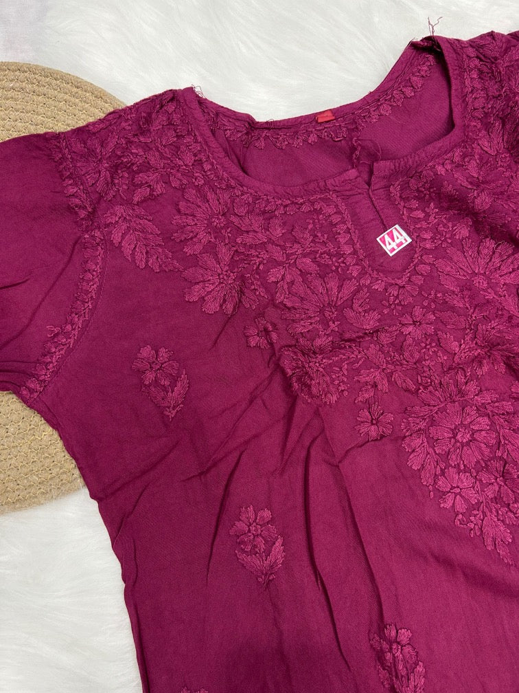 Modal Chikankari Short Kurti