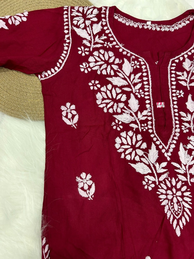 Modal Chikankari Long Kurti