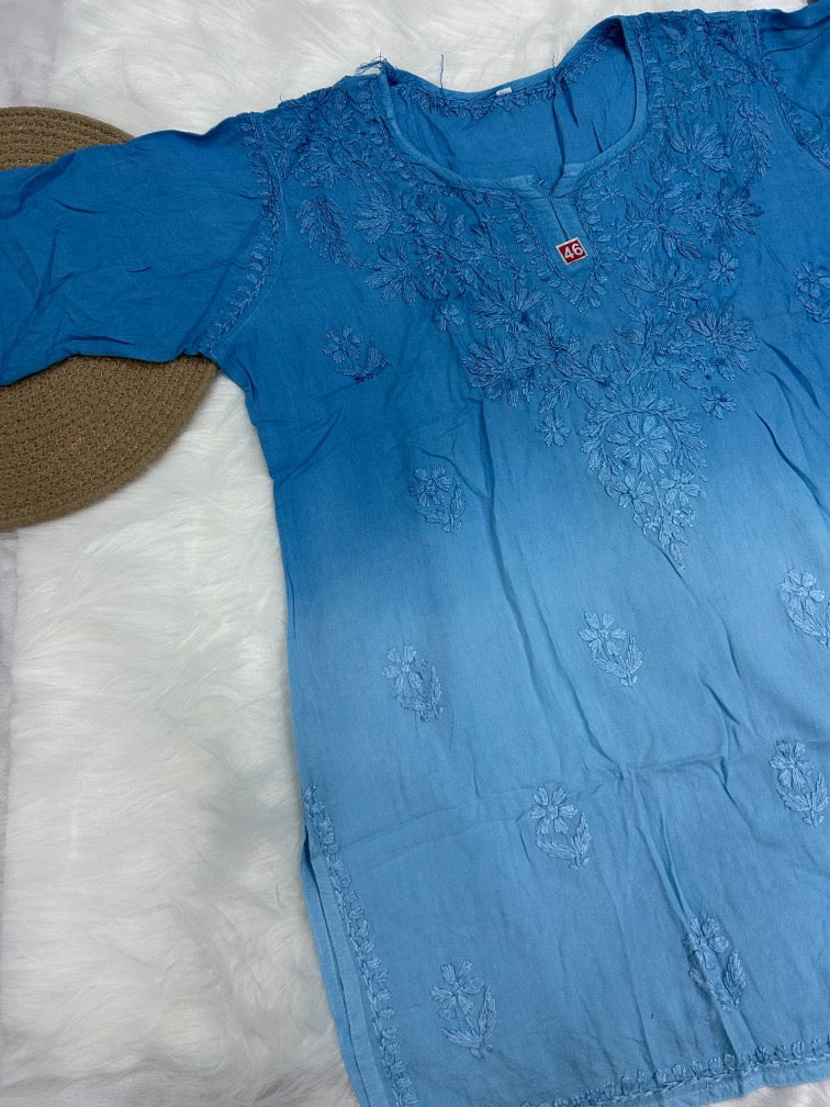 Modal Chikankari Short Kurti