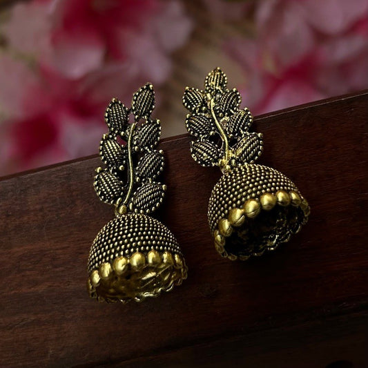 Oxidised Golden Jhumki