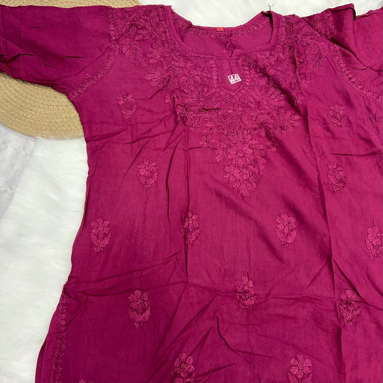 Modal Chikankari Short Kurti