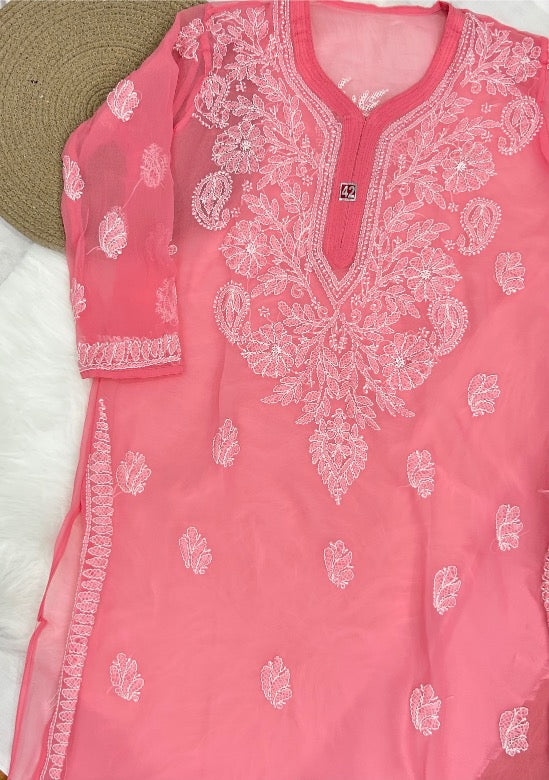 Georgette Chikankari Kurti