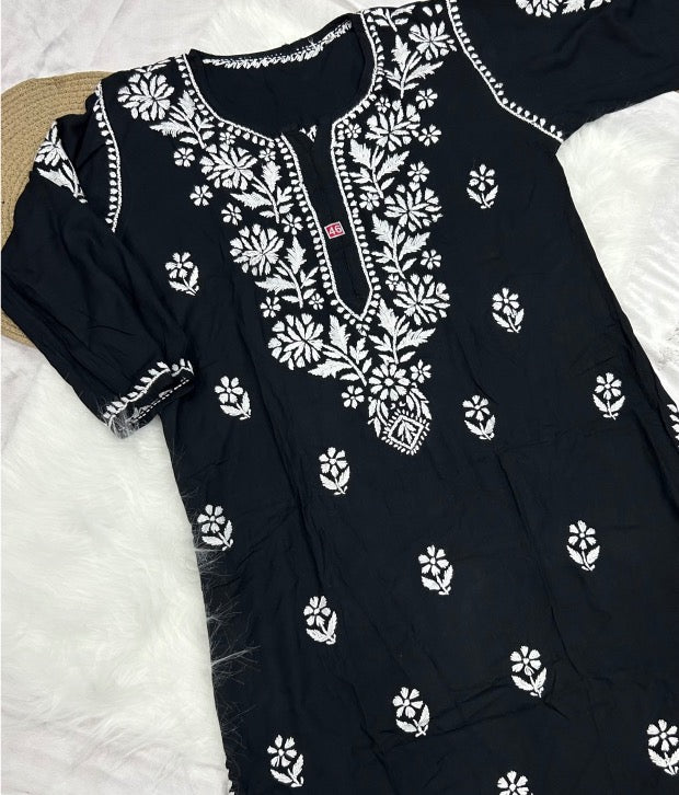 Modal Chikankari Long Kurti