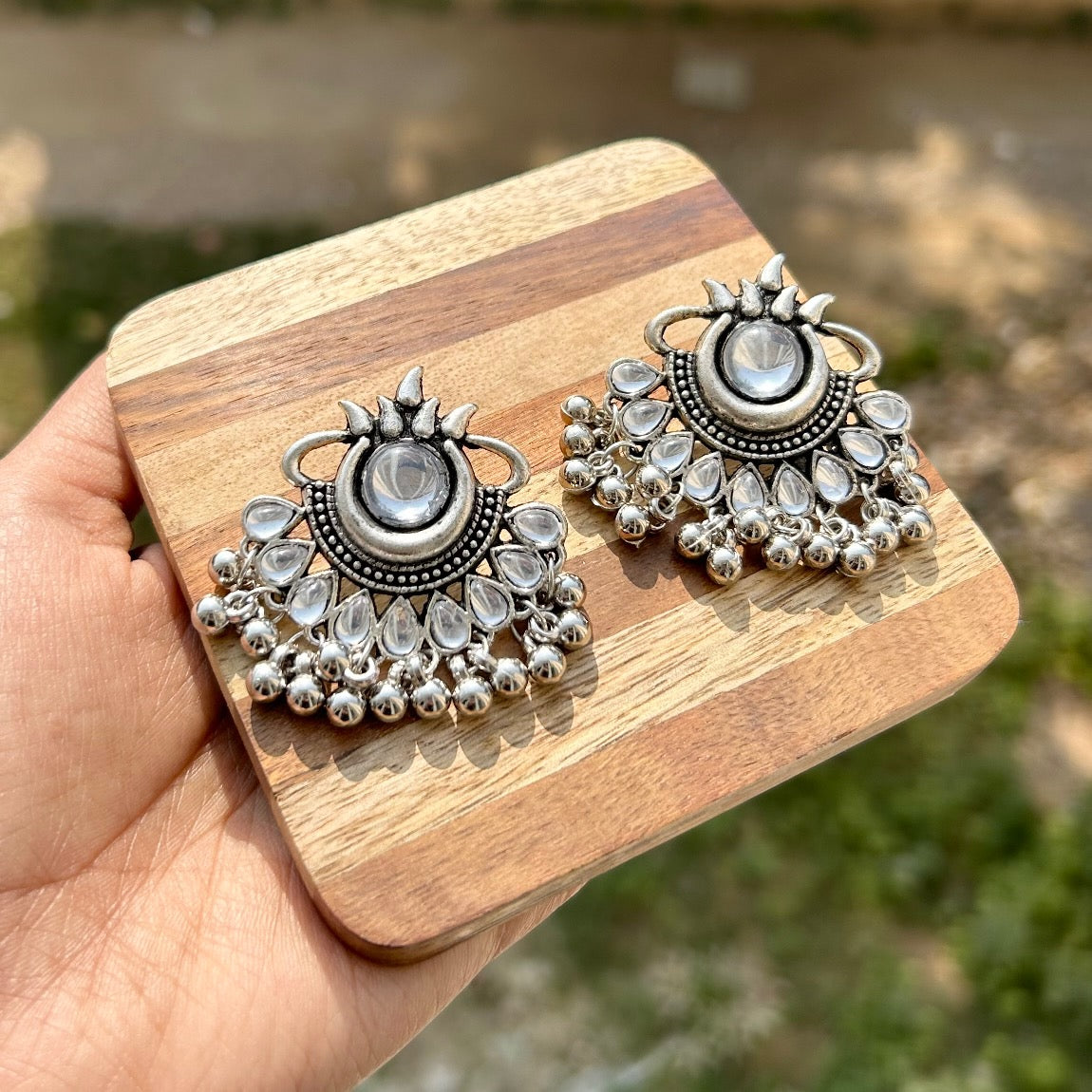 Oxidised Ghungroo Earrings