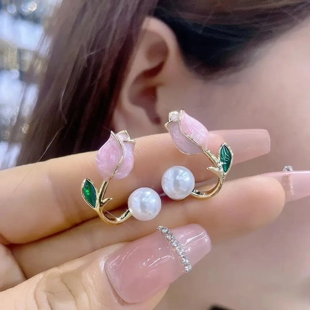 Korean Lilac Tulip Earrings