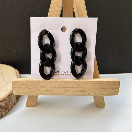 Black Link Earrings