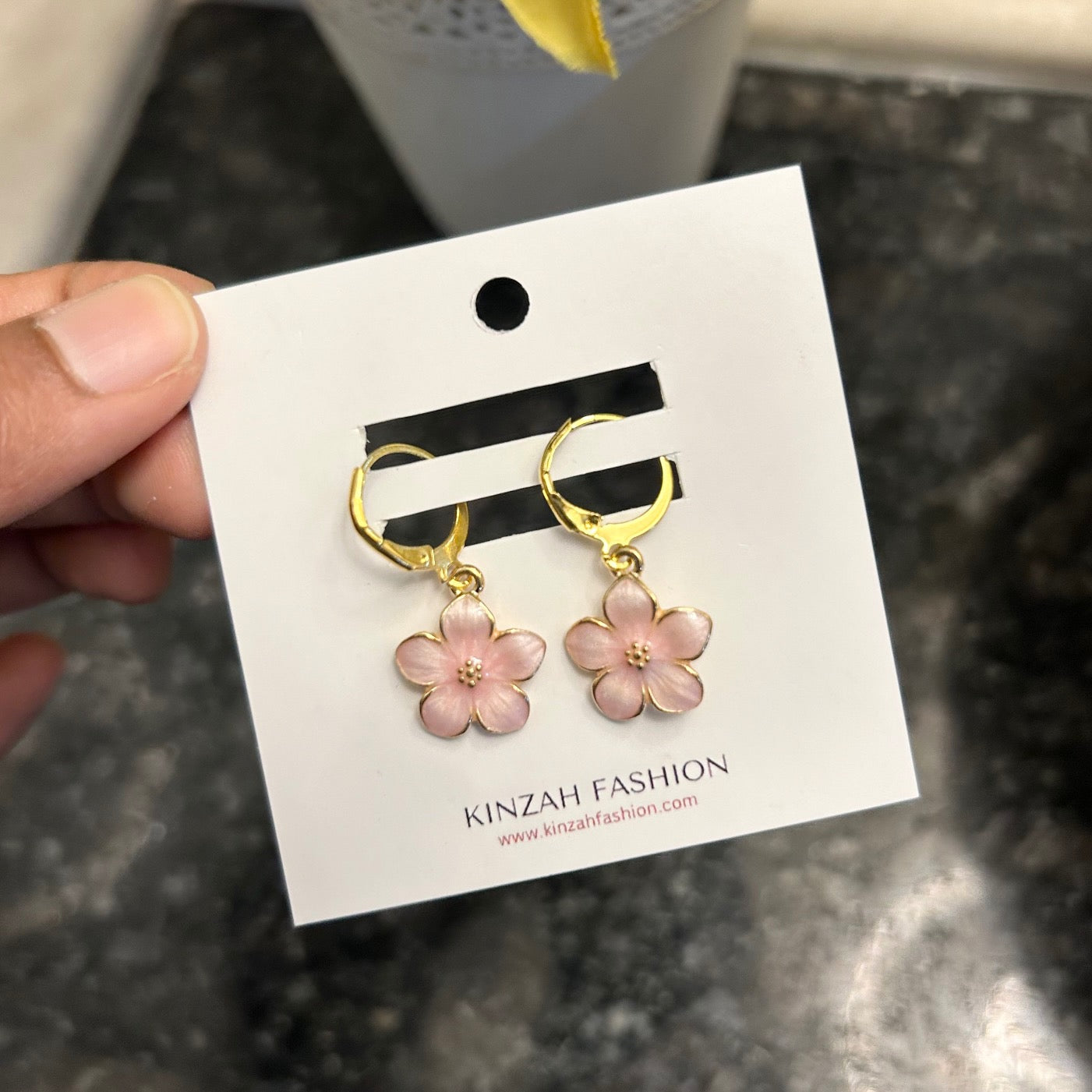 Pink Flower Earrings