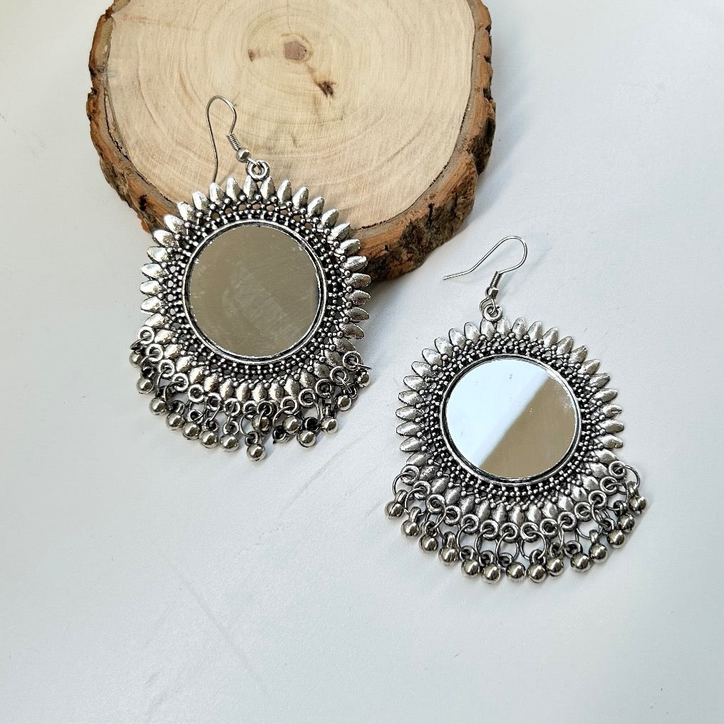 Oxidised Mirror Earrings