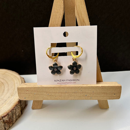 Black Flower Earrings