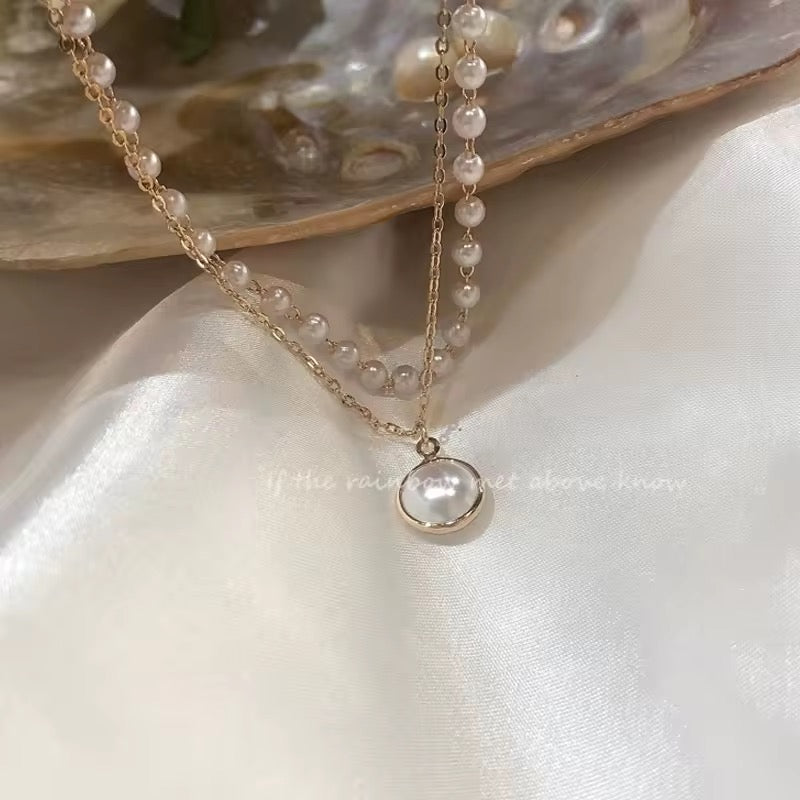 Pearly Chain Layered Necklace