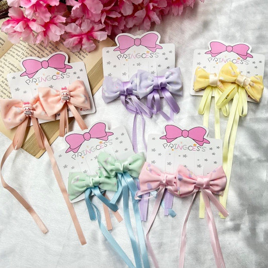 Ribbon Hair Bow Clips