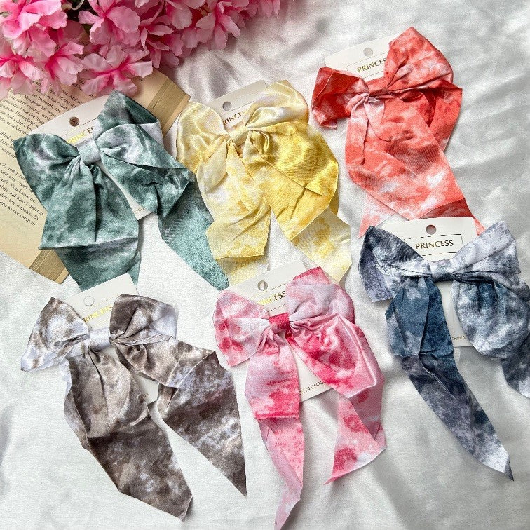 Tie Dye Hair Bow Clip