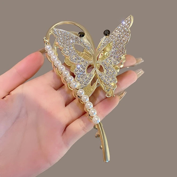 Crystal Butterfly Claw Clip